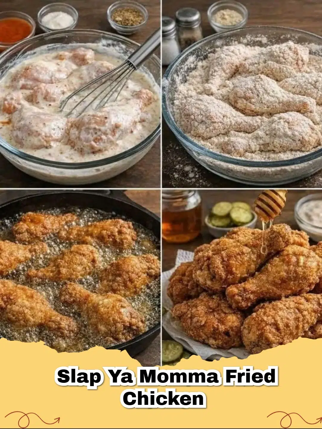 Platter of crispy, golden Classic Buttermilk Fried Chicken pieces with a side of coleslaw.