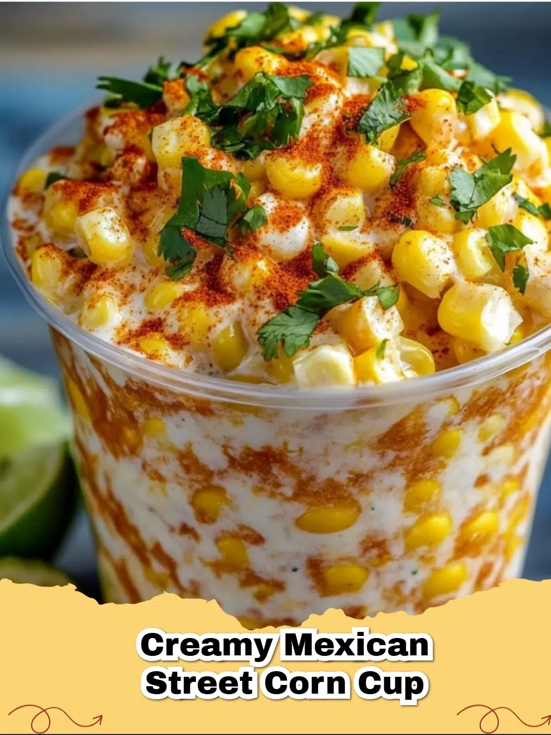 A vibrant bowl of creamy Mexican street corn (Esquites) topped with fresh cilantro and chili powder.