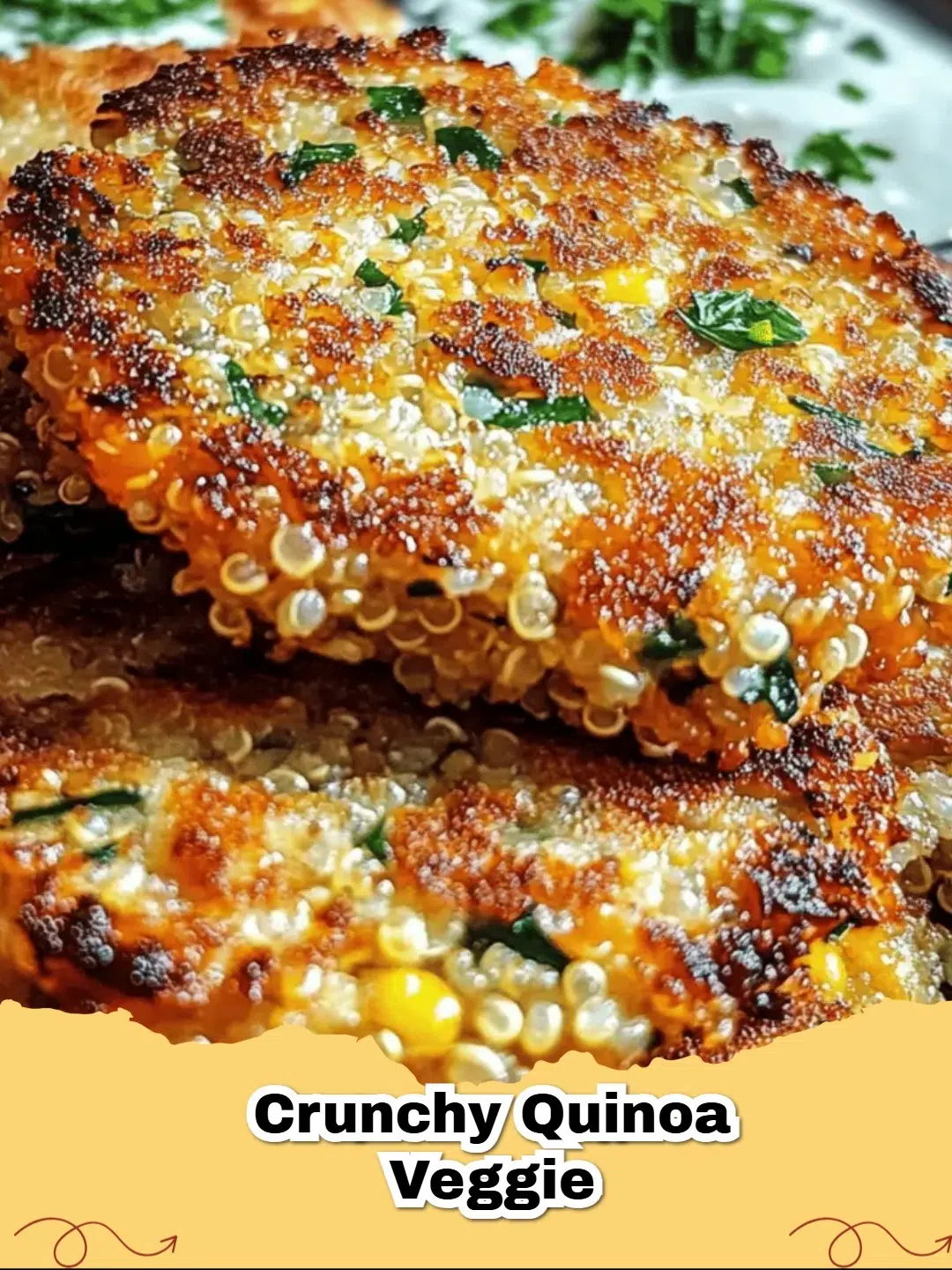 A vibrant and healthy Crunchy Quinoa Veggie Bowl with roasted broccoli, bell peppers, chickpeas, and a creamy tahini dressing.