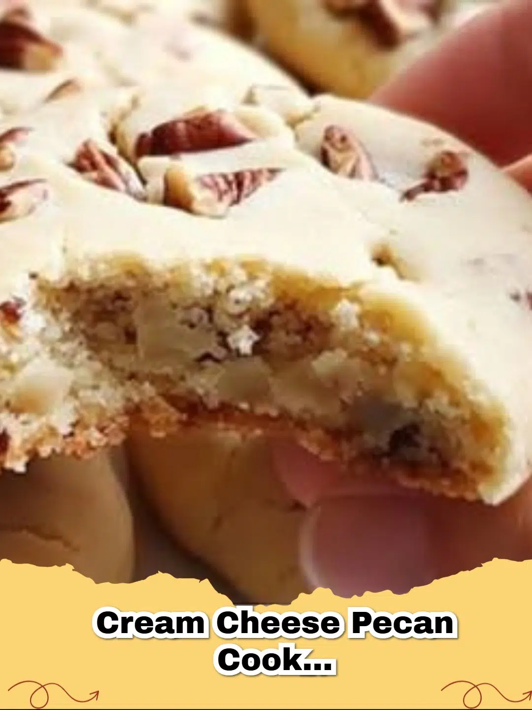 Delicious diabetic-friendly keto cream cheese pecan cookies on a baking sheet.