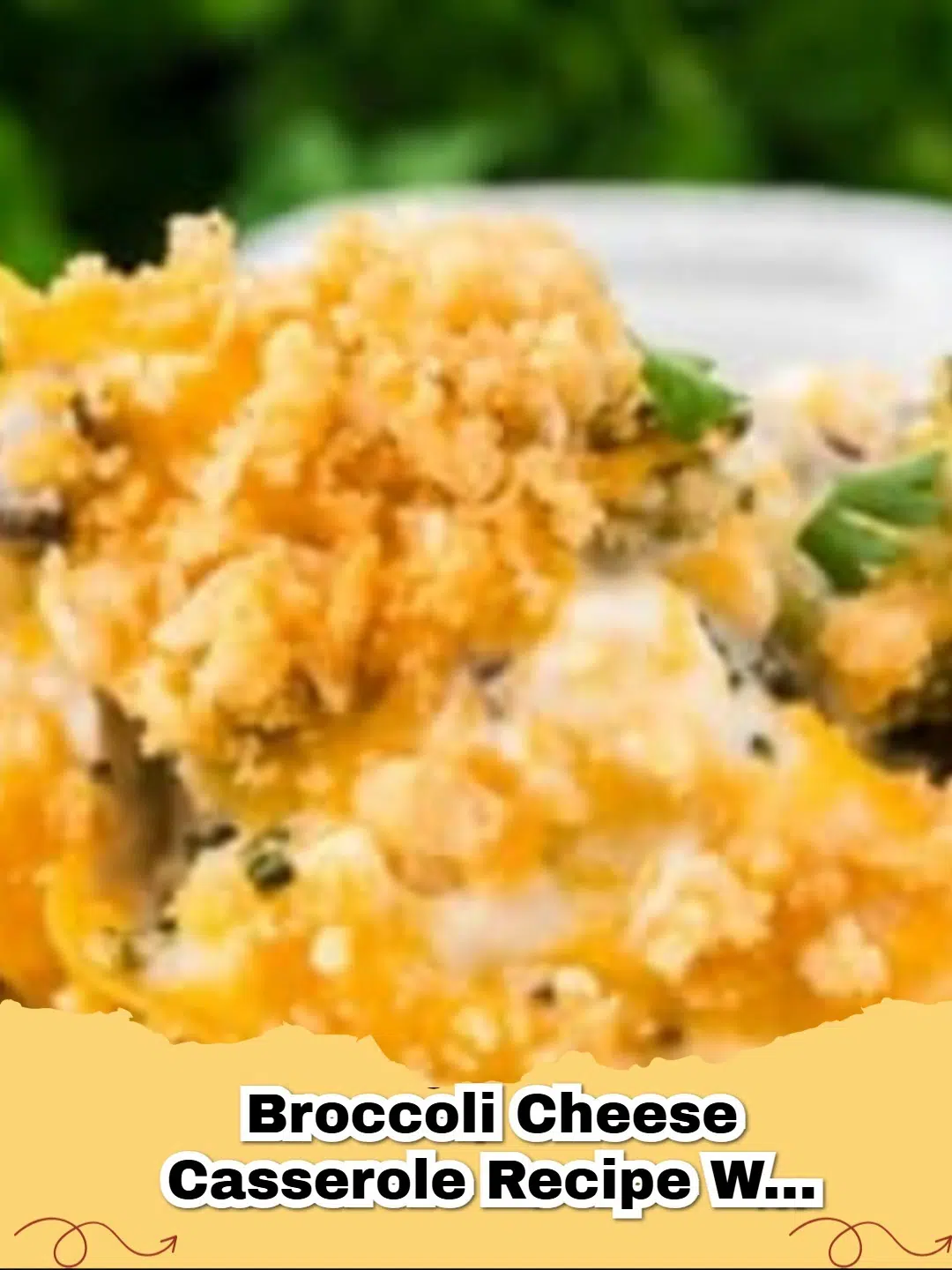 Creamy broccoli cheese casserole topped with buttery crushed Ritz crackers, baked until golden and bubbly.