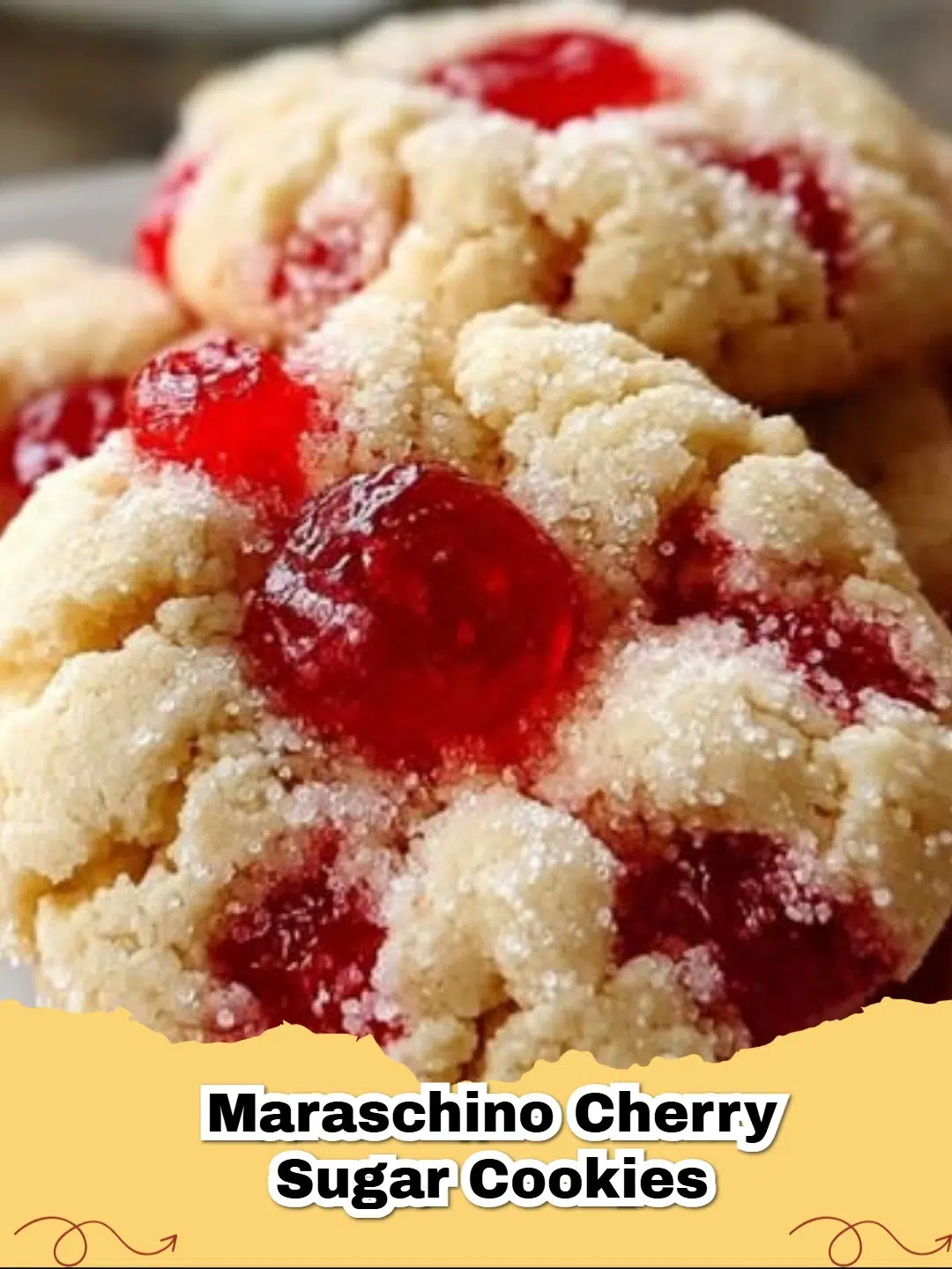 Vibrant pink Maraschino Cherry Sugar Cookies with chopped cherries, perfect for holidays.