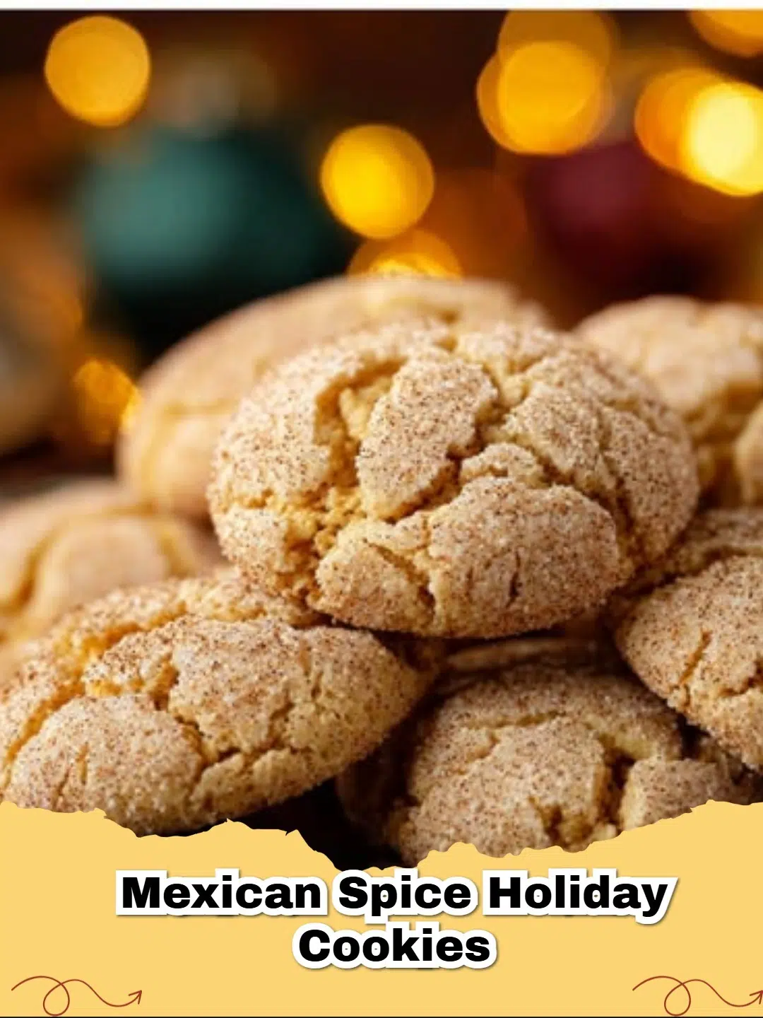 Close-up of freshly baked Mexican Spice Holiday Cookies on a cooling rack, dusted with powdered sugar, highlighting their festive and spiced appearance.