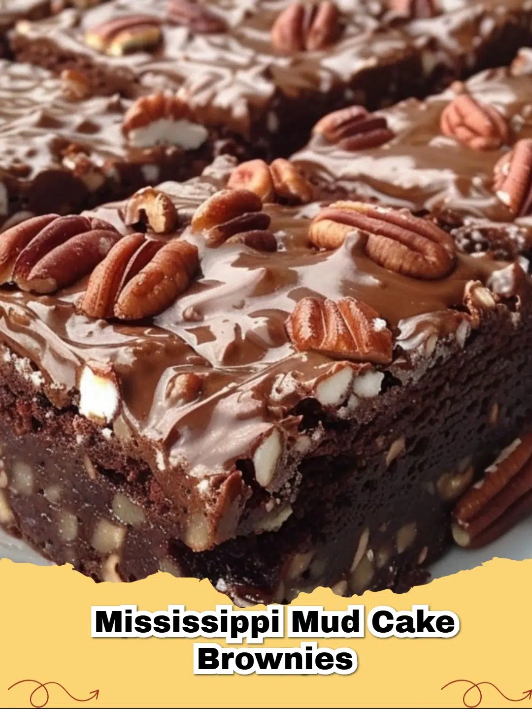 Fudgy Mississippi Mud Brownies with melted marshmallows and chocolate frosting on a cooling rack