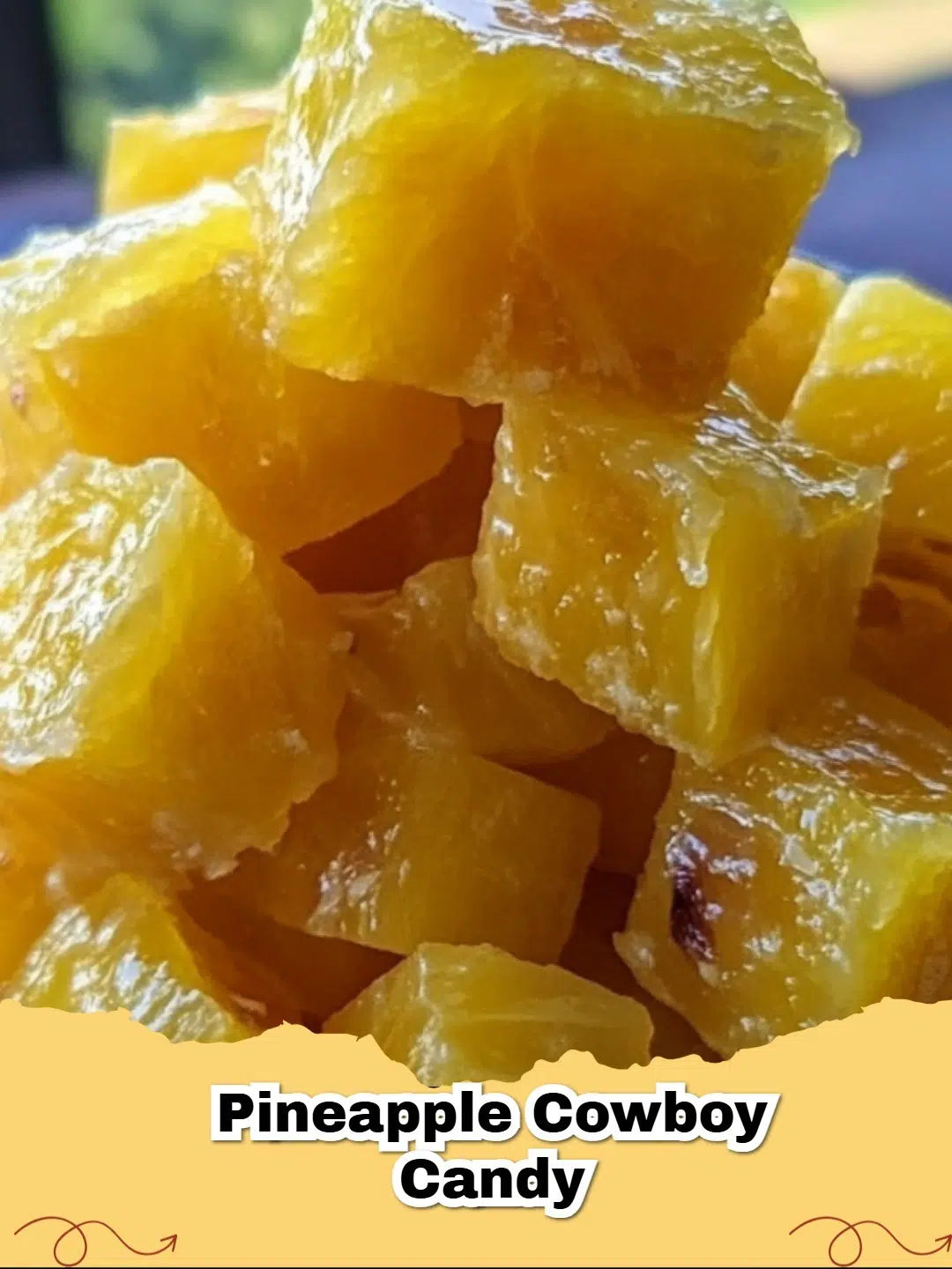 Jar of sweet and spicy Pineapple Cowboy Candy with fresh pineapple and jalapeƱos, SEO optimized for 'Pineapple Cowboy Candy recipe'.