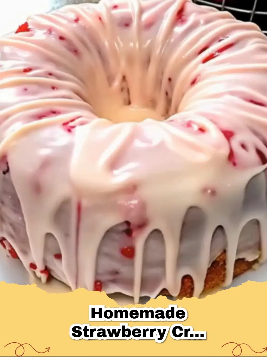 A thick slice of Homemade Strawberry Cream Cheese Pound Cake with fresh strawberries on the side