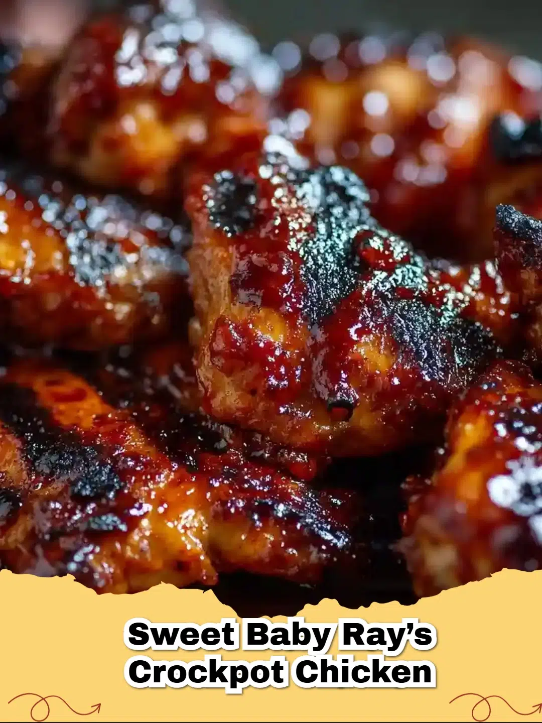 Slow Cooker Sweet Baby Ray’s BBQ Chicken shredded on a bun