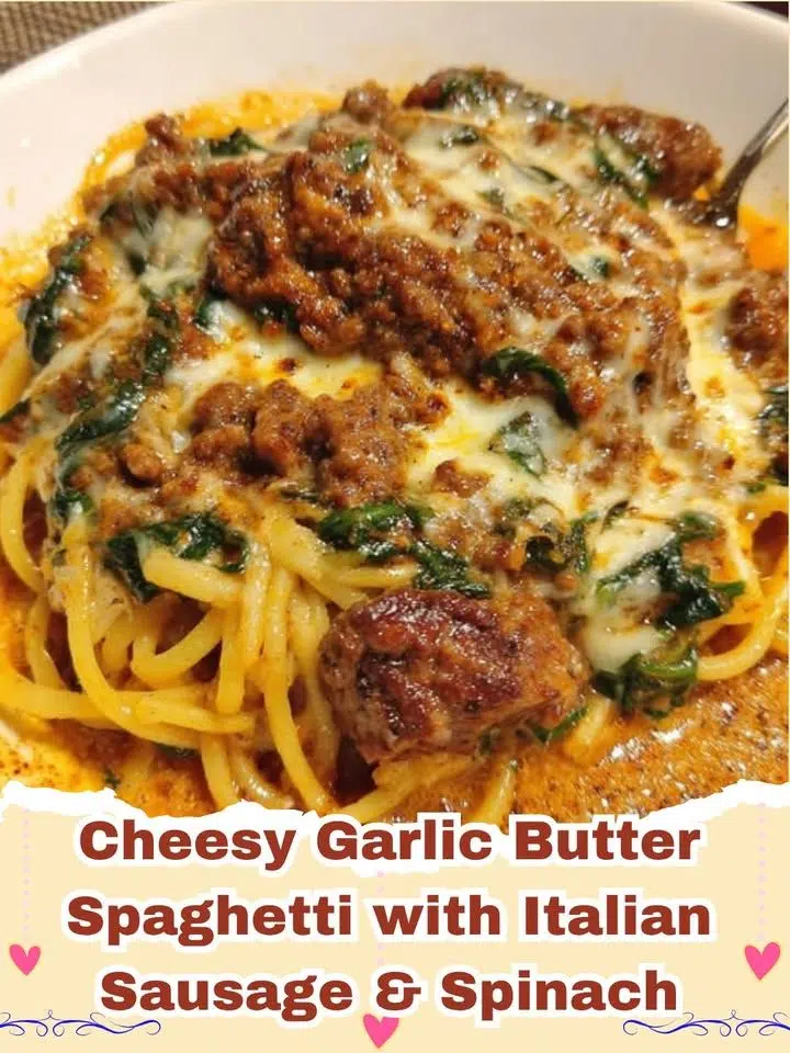 A close up shot of Creamy Cajun Beef and Sausage Spaghetti in a bowl