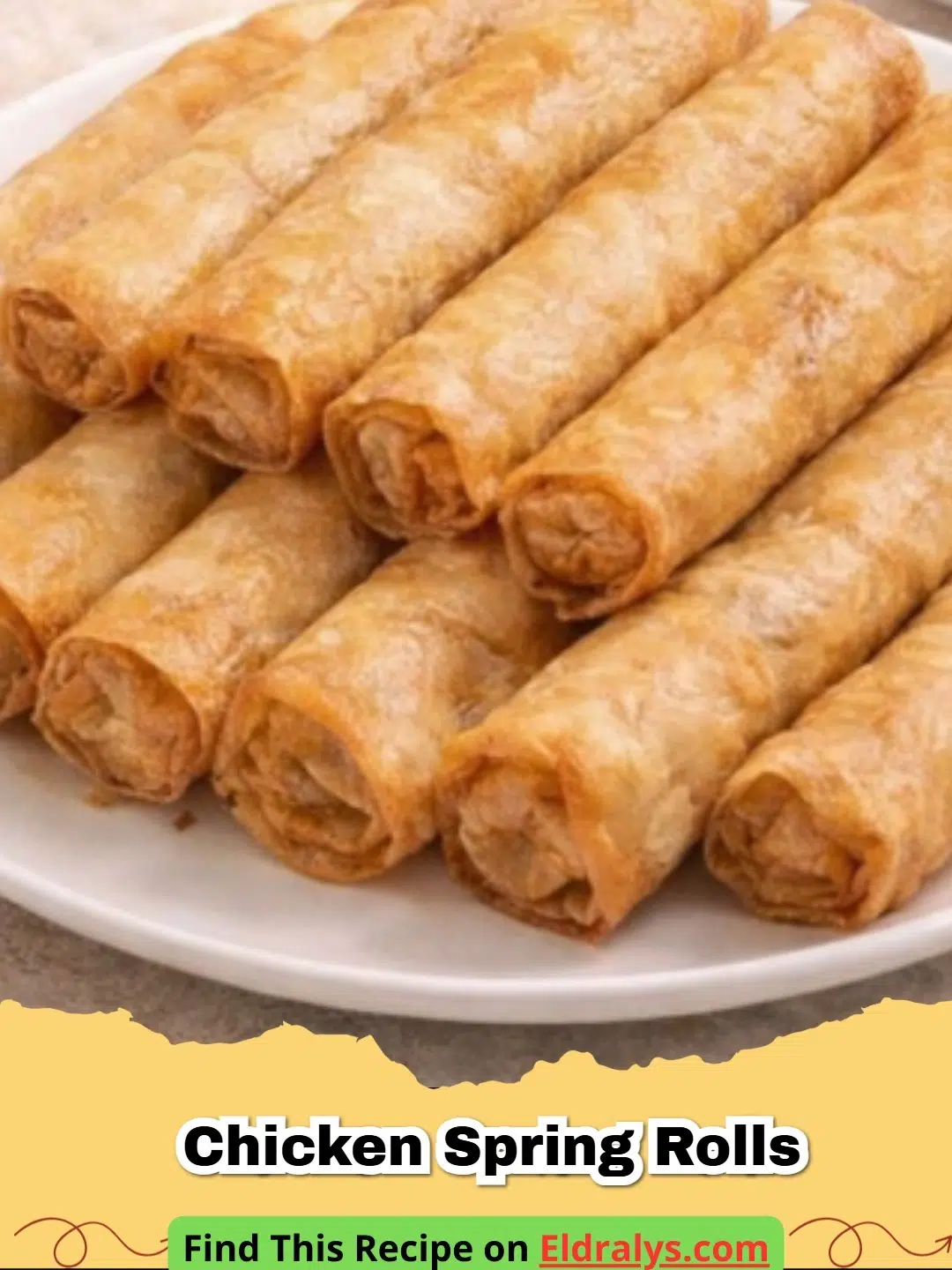 Easy Homemade Crispy Chicken Spring Rolls served with sweet chili sauce