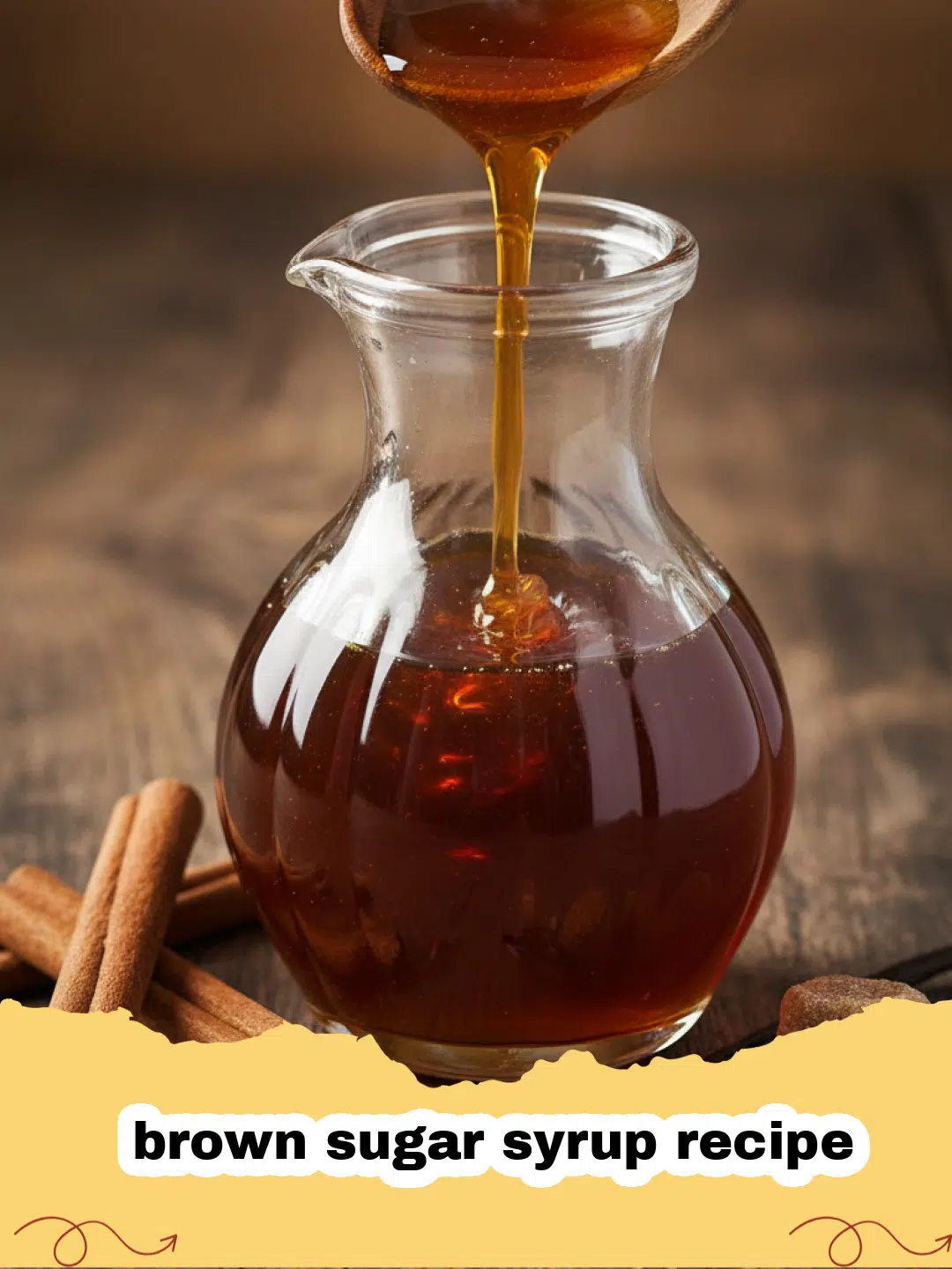 brown sugar syrup recipe - A glass jar filled with amber-colored brown sugar syrup next to a cup of coffee