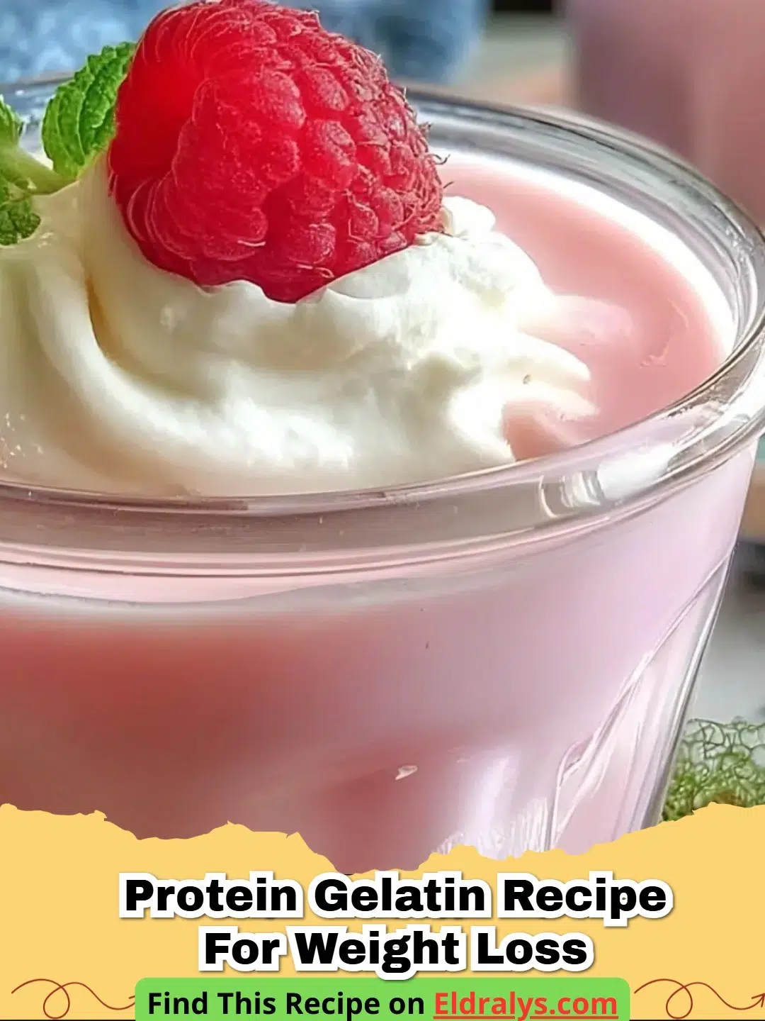 A close-up shot of the finished Easy High-Protein Jello Recipe in a glass ramekin.