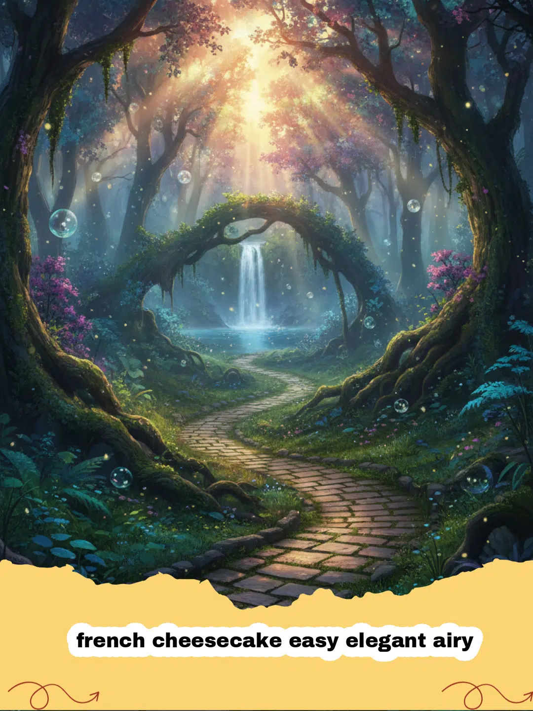 french cheesecake easy elegant airy - A tall, light, and airy French cheesecake dusted with powdered sugar and garnished with fresh raspberries.