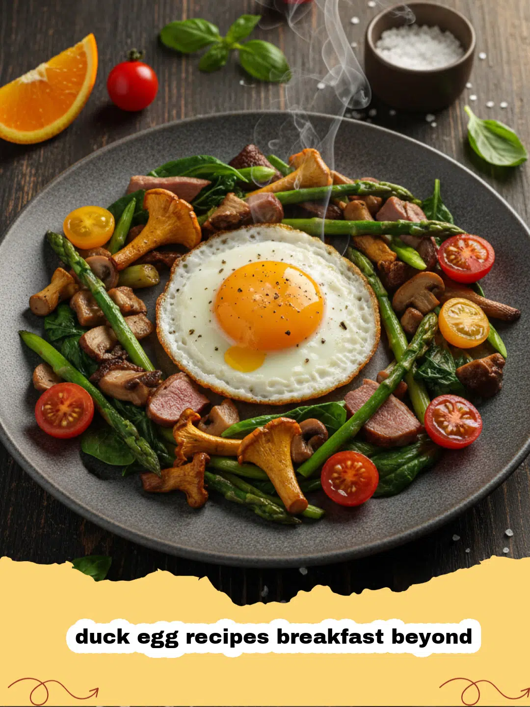 duck egg recipes breakfast beyond - Creamy truffled duck egg scramble on a plate with chives