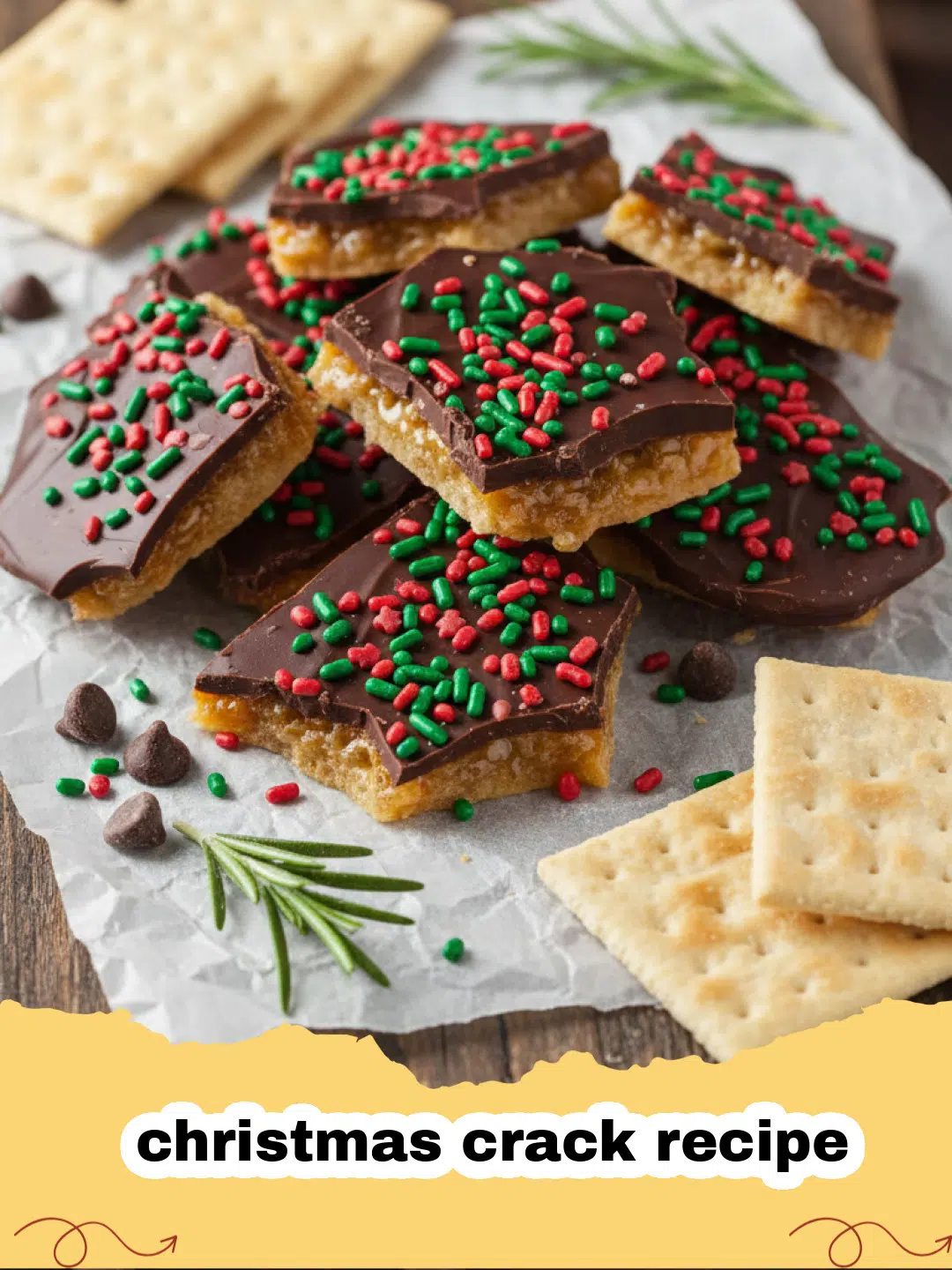 christmas crack recipe - A close-up shot of broken shards of Christmas crack showing layers of cracker, toffee, and chocolate.