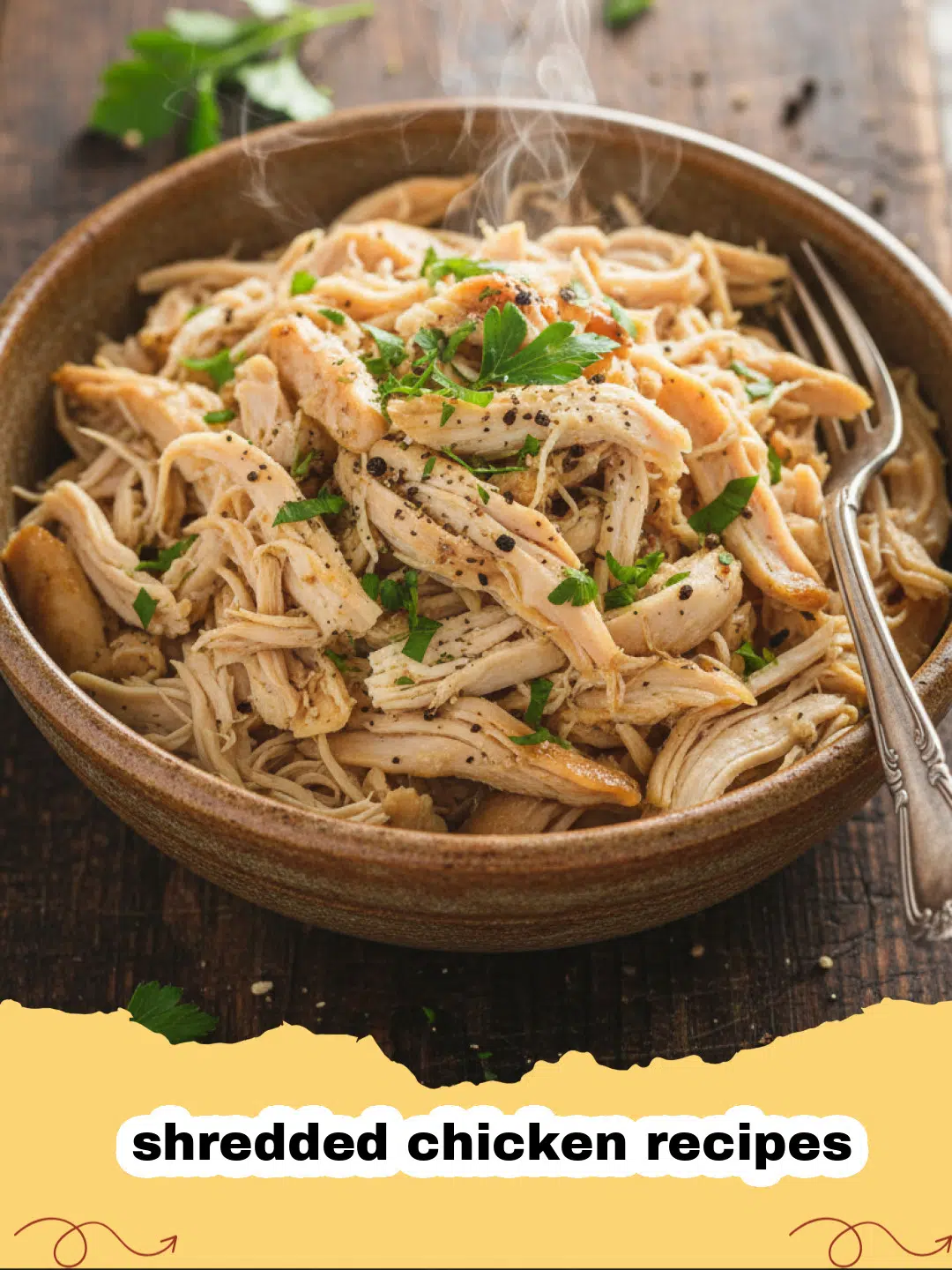 shredded chicken recipes - A large bowl of juicy, perfectly shredded chicken ready for meal prep