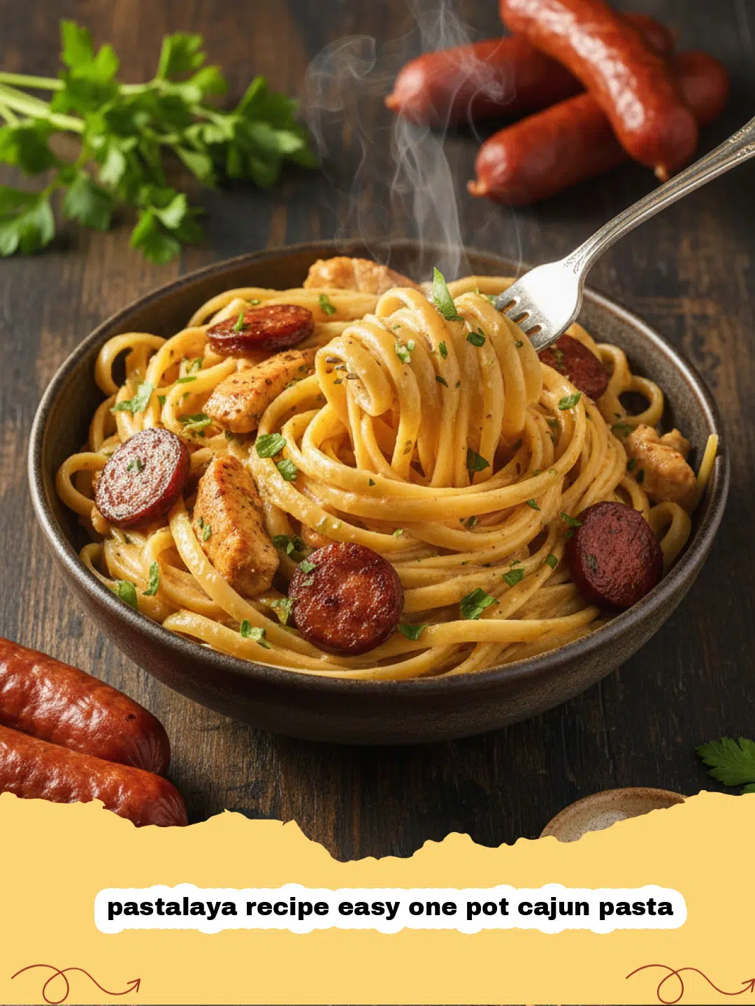 pastalaya recipe easy one pot cajun pasta - A steaming pot of Cajun Pastalaya with shrimp, sausage, and chicken.