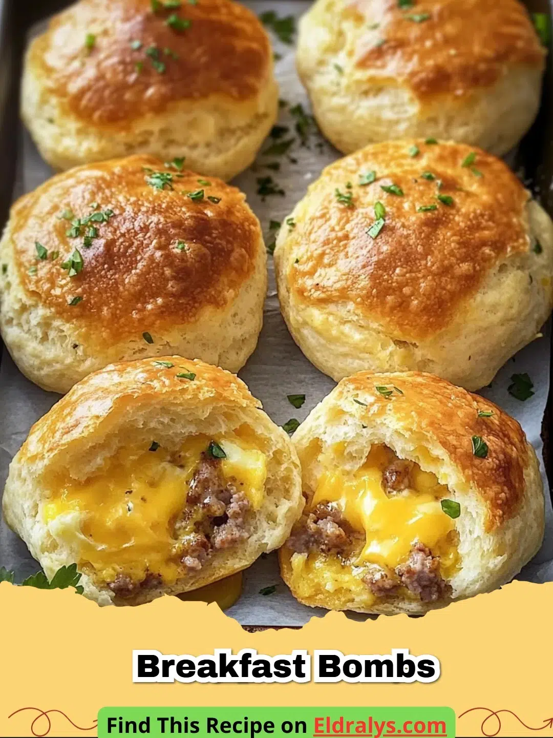 Golden brown Sausage, Egg, and Cheese Breakfast Bombs served on a plate