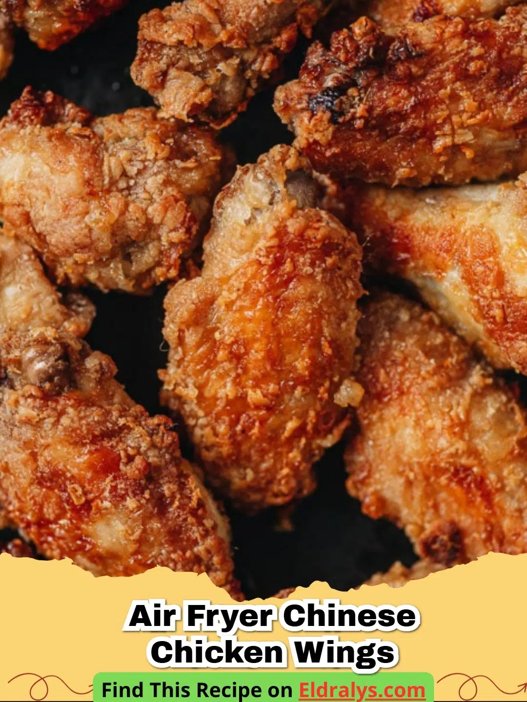 A plate of crispy Air Fryer Chinese Chicken Wings garnished with green onions