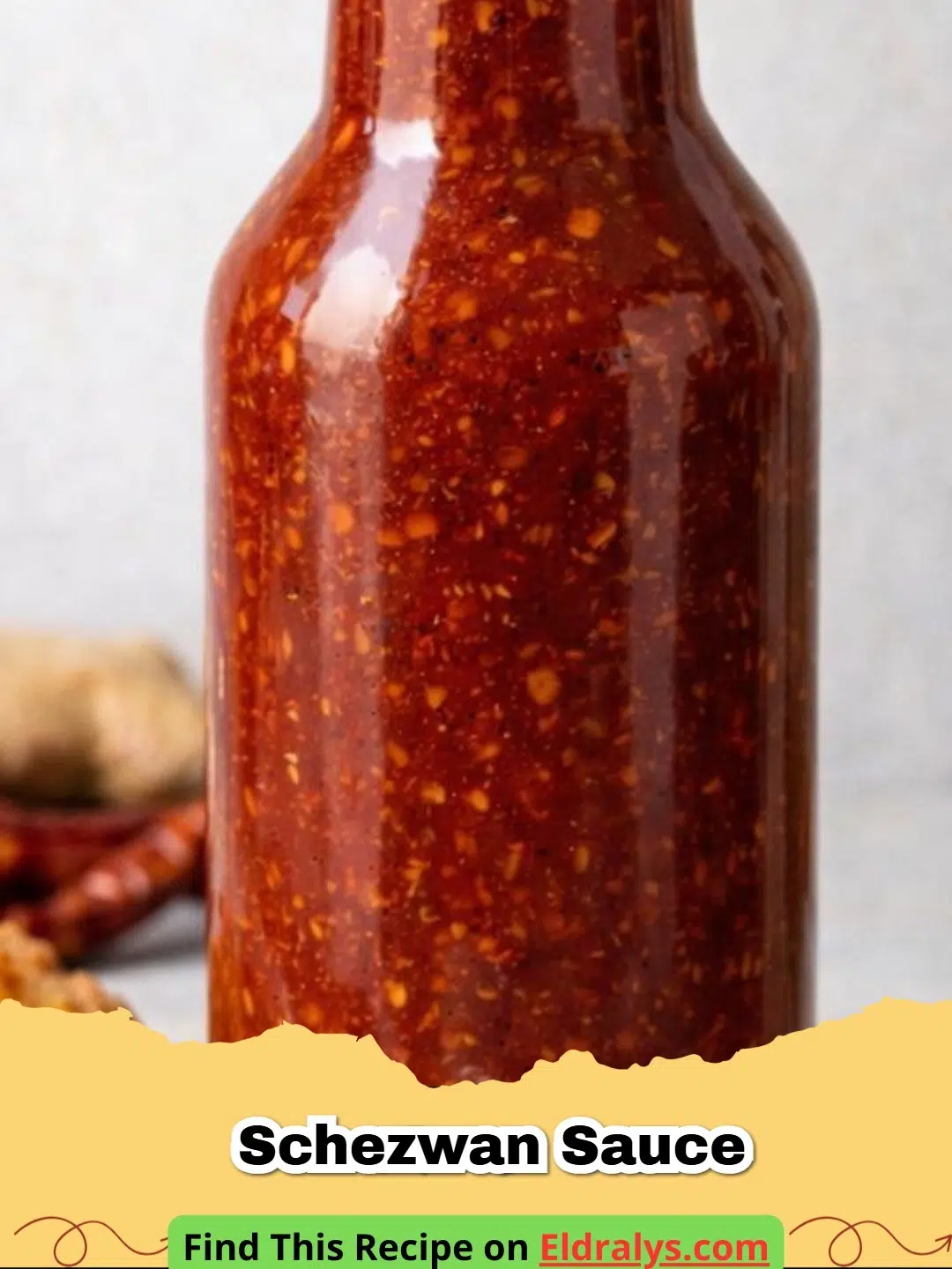 Easy Homemade Schezwan Sauce Recipe - A close up shot of a vibrant red Easy Homemade Schezwan Sauce in a glass jar