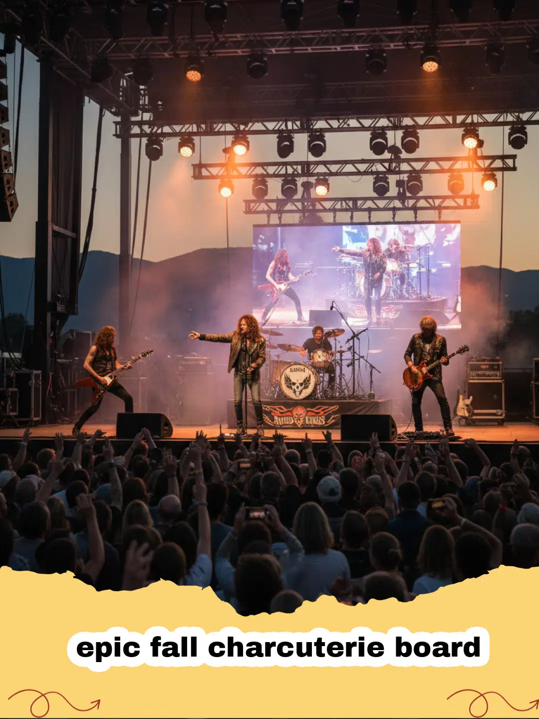A beautiful epic fall charcuterie board with brie, prosciutto, figs, and autumn leaves.