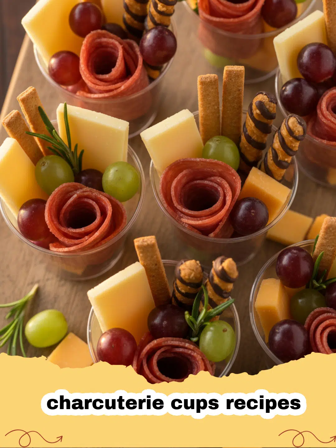 charcuterie cups recipes - A beautiful arrangement of individual charcuterie cups filled with meats, cheeses, and berries.