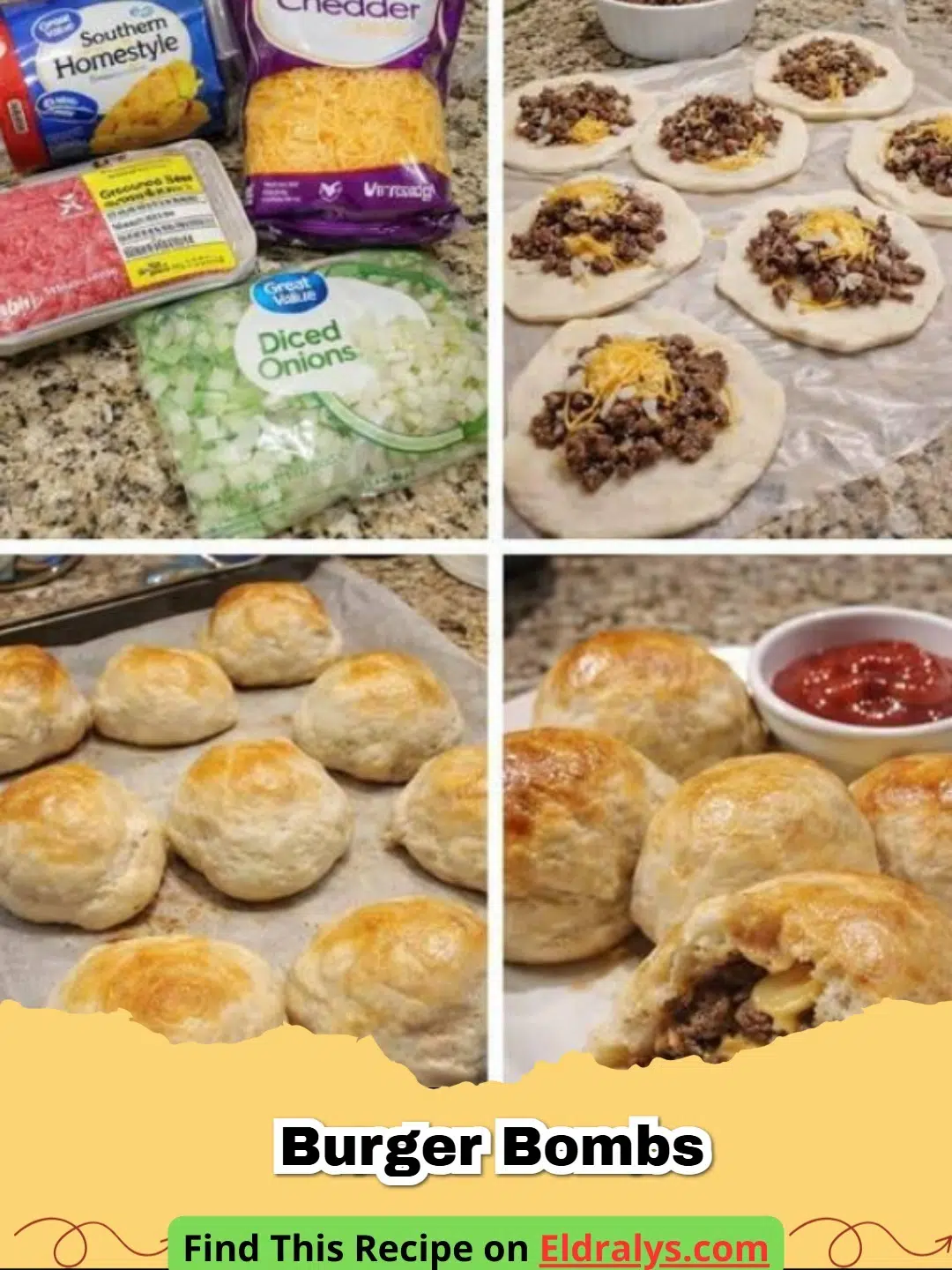 Golden brown burger bombs topped with garlic parmesan and parsley