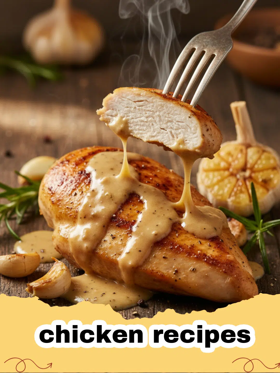 chicken recipes - Golden brown roasted chicken thighs in a skillet with potatoes, carrots, and herbs.