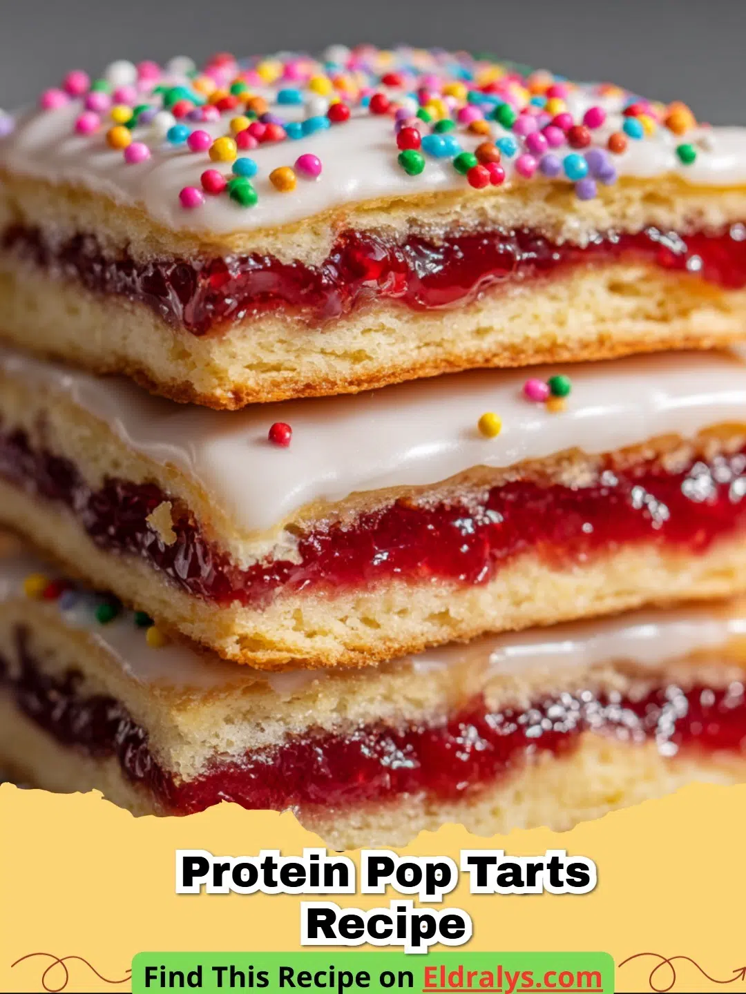 Protein Pop Tarts Recipe - Golden brown protein pop tarts with fruit filling on a baking sheet