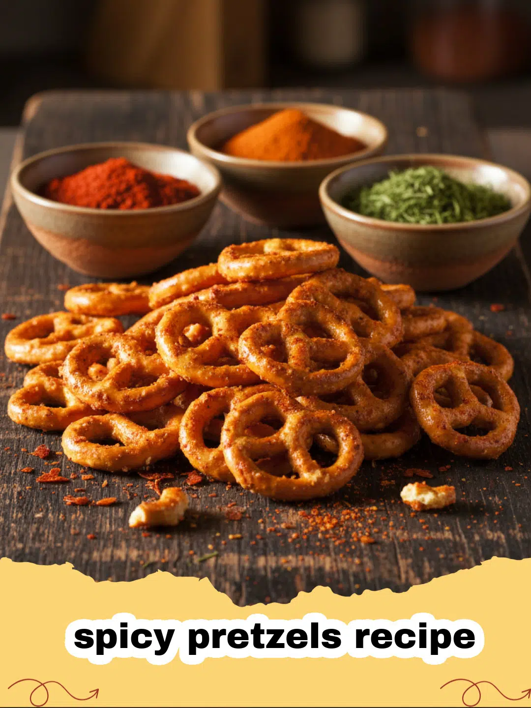 spicy pretzels recipe - Homemade spicy pretzels in a bowl