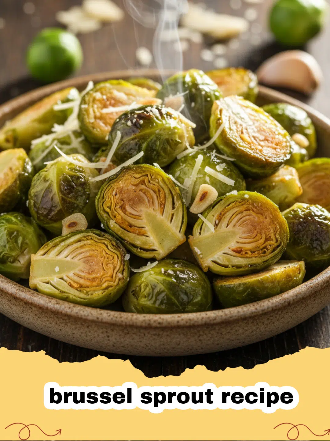 brussel sprout recipe - Close-up of perfectly crispy roasted brussel sprouts with balsamic glaze on a baking sheet.