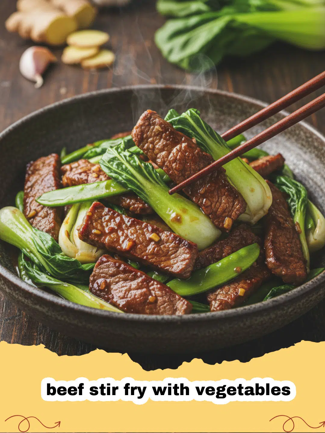 beef stir fry with vegetables - Close-up of a vibrant beef stir fry with broccoli, carrots, and bell peppers in a wok.