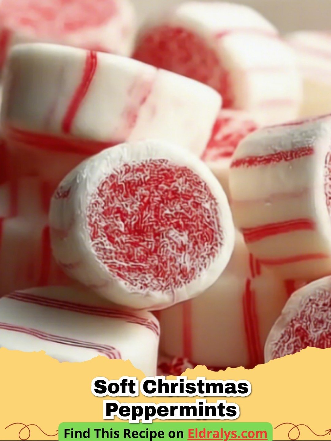 Close up of Easy Homemade Peppermint Butter Mints on parchment paper