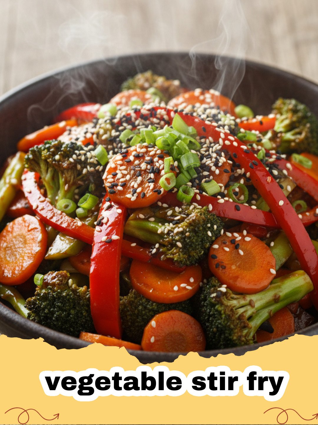Vibrant and healthy vegetable stir fry served in a white bowl with chopsticks.