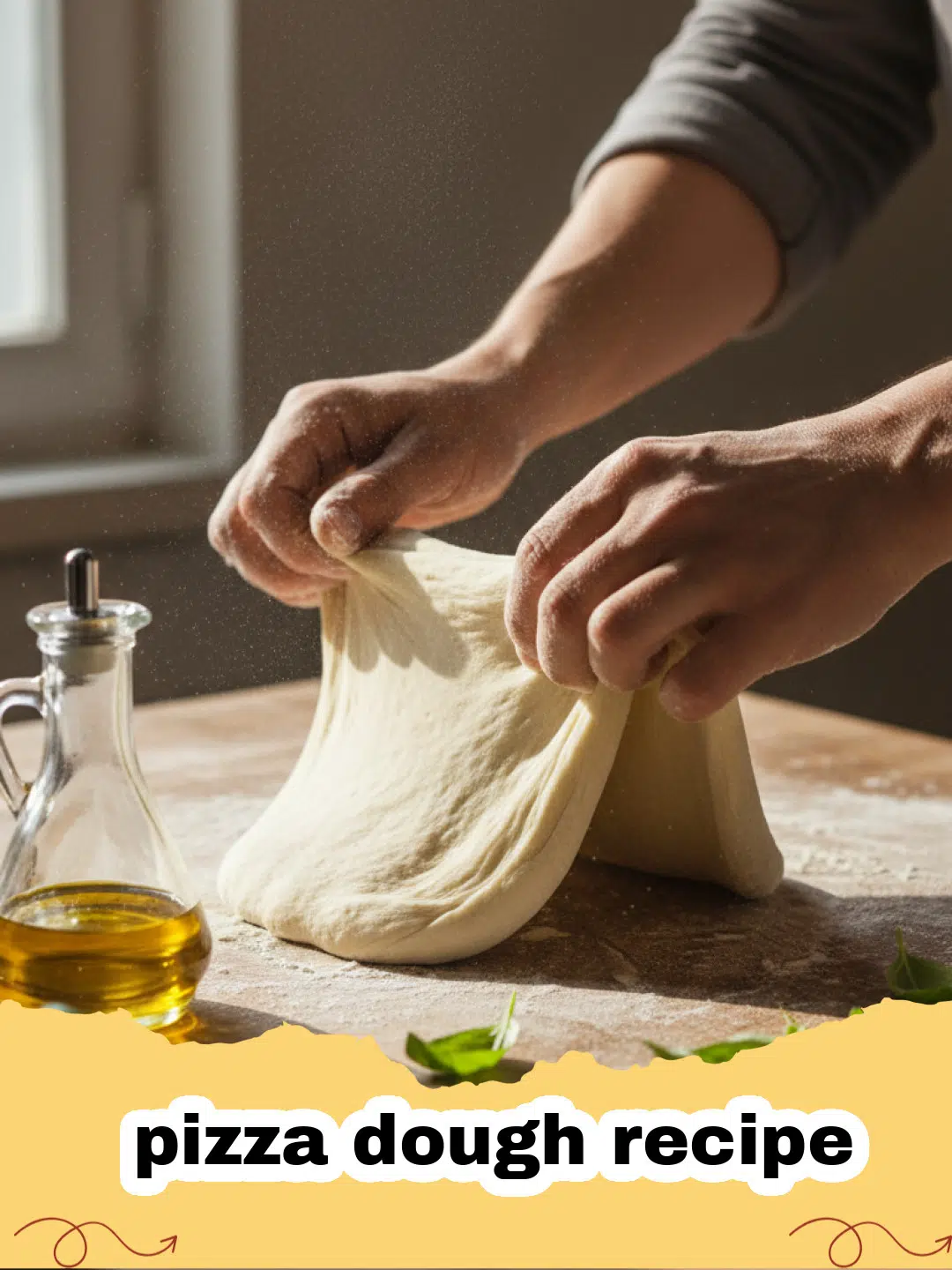 Two golden-brown, perfectly blistered homemade pizza crusts on a wooden board, ready for toppings, showcasing the perfect pizza dough recipe.