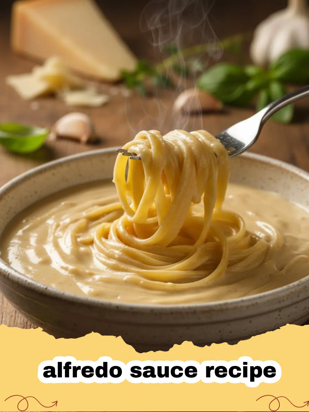 alfredo sauce recipe - A creamy, rich homemade alfredo sauce coating fresh fettuccine pasta, garnished with parsley.