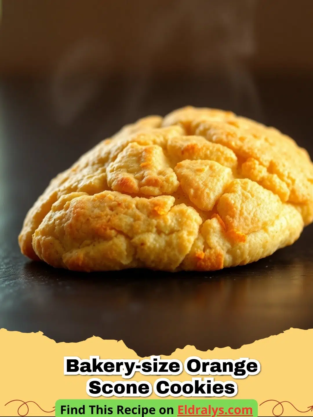 Giant Bakery-Size Orange Scone Cookies with citrus glaze on a cooling rack.