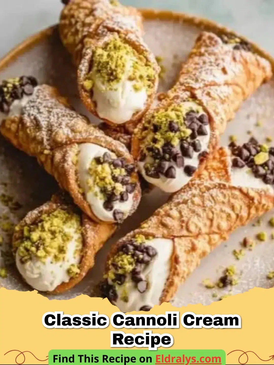Classic Cannoli Cream Recipe - Bowl of thick, smooth Classic Cannoli Cream with chocolate chips and orange zest.