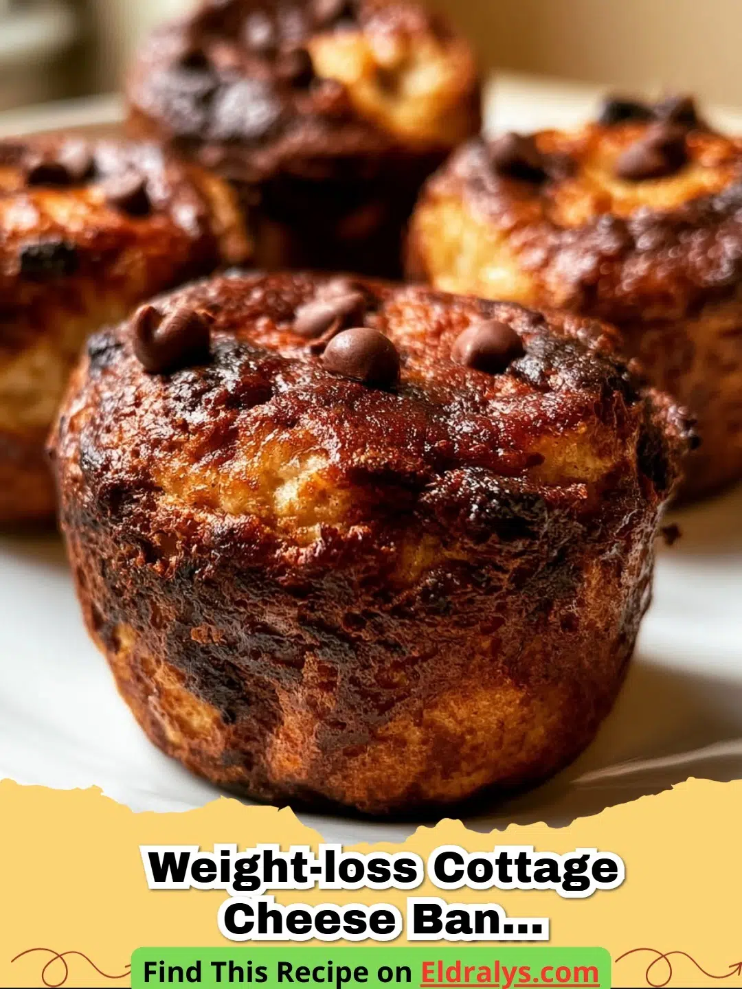 Close up of High-Protein Chocolate Banana Cottage Cheese Muffin Bites on a cooling rack